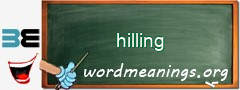WordMeaning blackboard for hilling